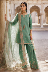 3-PC Embroidered Raw-Silk Suit CMA-5-61