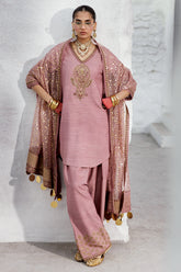 3-PC Embroidered Raw-Silk Suit CMA-5-018