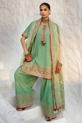 3-PC Embroidered Raw-Silk Suit CMA-5-017