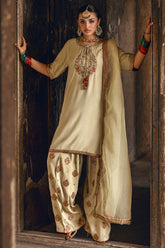 3-PC Embroidered Raw-Silk Suit CMA-4-087 PISSTA