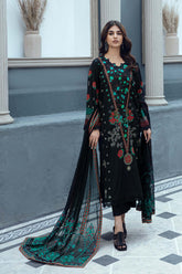 3-Pc Charizma Unstitched Printed Lawn With Embroidered Chiffon Dupatta PEC23-04
