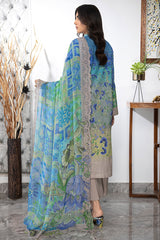 3-PC Unstitched Embroibered Lawn Suit with Embroidered Chiffon Dupatta CCS4-24
