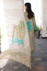 3-PC Unstitched Embroibered Lawn Suit with Embroidered Chiffon Dupatta CCS4-28
