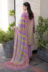 3-PC Unstitched Embroibered Lawn Suit with Embroidered Chiffon Dupatta CCS4-27