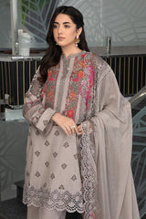 3-PC Unstitched Embroibered Lawn Suit with Embroidered Chiffon Dupatta CCS4-30