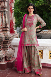 3-PC Embroidered Raw-Silk Suit CMA-6-172