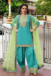 3-PC Embroidered Raw-Silk Suit CMA-6-173