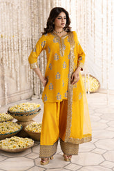3-PC Embroidered Raw-Silk Suit CMA-6-339
