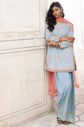3-PC Embroidered Raw-Silk Suit CMA-6-344