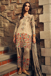 3-PC Unstitched Embroidered Linen Collection CCW7-07