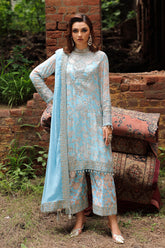 3-Pc Unstitched Embroidered Printed Chiffon Collection VSL6-15