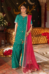 3-PC Embroidered Raw-Silk Suit CMA-6-219