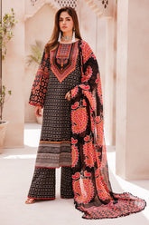 3-PC Unstitched Printed Lawn Shirt with Chiffon Dupatta and Trouser CP4-58