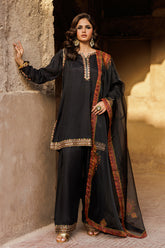 3-PC Embroidered Raw-Silk Suit CMA-5-086
