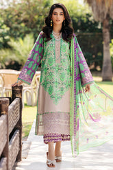 3-PC Unstitched Printed Lawn Shirt with Chiffon Dupatta and Trouser CP4-43