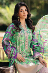 3-PC Unstitched Printed Lawn Shirt with Chiffon Dupatta and Trouser CP4-43