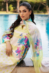 3-PC Printed Lawn Shirt with Chiffon Dupatta and Trouser CPM-4-043