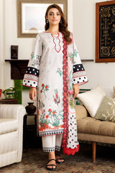 3-PC Embroidered Lawn Shirt with Embroidered Chiffon Dupatta and Trouser CRN4-15P