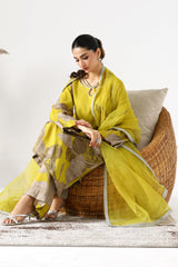 3-PC Embroidered Raw-Silk Shirt with Organza Dupatta and Trouser CPM-3-215