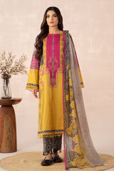 3-PC Unstitched Printed Lawn Shirt with Chiffon Dupatta and Trouser CPS4-08