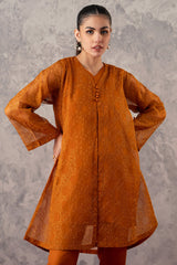 2-PC Embroidered Organza Shirt with Trouser CMA-3-256 (MUSTARD)
