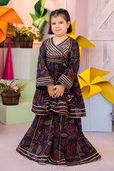 3-Pc Lawn Printed Shirt With Angrakha Frock and Net Dupatta CKP23-09