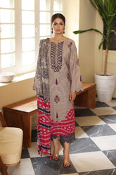 3-Pc Printed Khaddar Shirt with Woolen Shwal CVW3-02