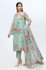3-PC Embroidered Organza Shirt with Organza Dupatta and Trouser SCPM-3-97