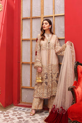 3 Pc Unstitched Embroidered Chiffon CAL-09