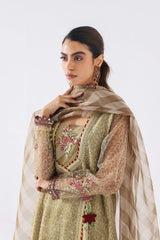 3-PC Embroidered Zari Net Shirt with Organza Dupatta and Trouser CMA-3-73