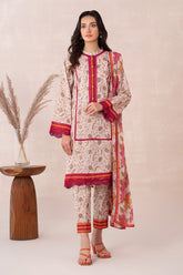 3-PC Unstitched Printed Lawn Shirt with Chiffon Dupatta and Trouser CPS3-37