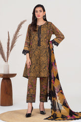 3-PC Unstitched Printed Lawn Shirt with Lawn Dupatta and Trouser CPS3-29