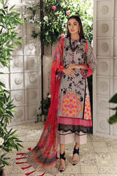 3-pc Unstitched Lawn with Chiffon Dupatta CP-55