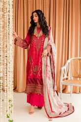 3-Pc Charizma Unstitched Embroidered Chiffon VSL-03