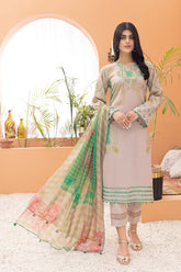 3-Pc Printed Lawn Unstitched With Voil Dupatta CP22-022