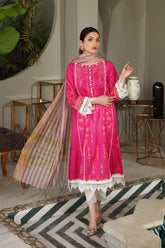 2 Pc Unstitched Lawn With Loom Weave Dupatta - CB-04