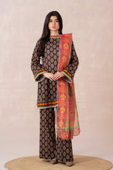 3-PC Unstitched Printed Lawn Shirt with Organza Dupatta and Trouser CPS3-10