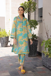 2-Pc Digital Printed Shirt With Printed Cigaratte Pant CWB23-11