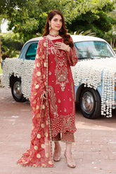 3-Pc Charizma Unstitched Premium Chiffon Collection CPC23-04