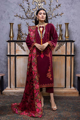 3-Pc Charizma Unstitched Embroidered Leather Suit with Velvet Shawl VLS22-02