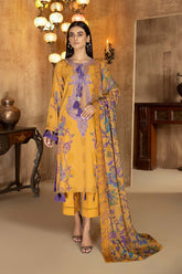 3 PC Unstitch Embroidered Lawn Shirt with Chiffon Dupatta AN22-07