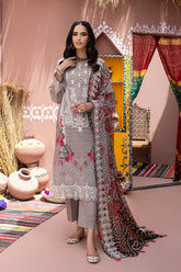 3-Pc Unstitched Embroidered Lawn With Chiffon Dupatta CHN22-02