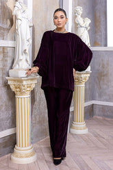 2 Pc Plain Velvet Suit