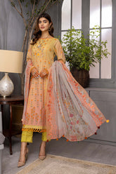 3 Pc Charizma Lawn Printed Suit with Embroidered Dupatta PEC22-68