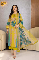 3-Pc Printed Lawn Unstitched With Chiffon Dupatta CP22-001