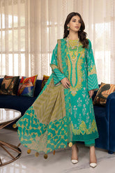 3-Pc Embroidered Lawn Unstitched with Chiffon Dupatta CC22-07