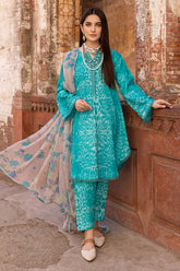 3-PC Printed Shirt with Chiffon Dupatta FFP23-18 A