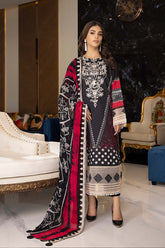 3-Pc Embroidered Lawn Unstitched with Chiffon Dupatta CC22-11