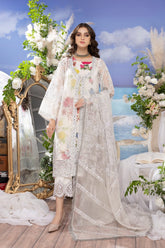 4-Pc Embriodered Open Gown With Qlot Trouser and Organza Dupatta CMA22-69