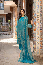 3 Pc Unstitched Embroidered chiffon CHM-46